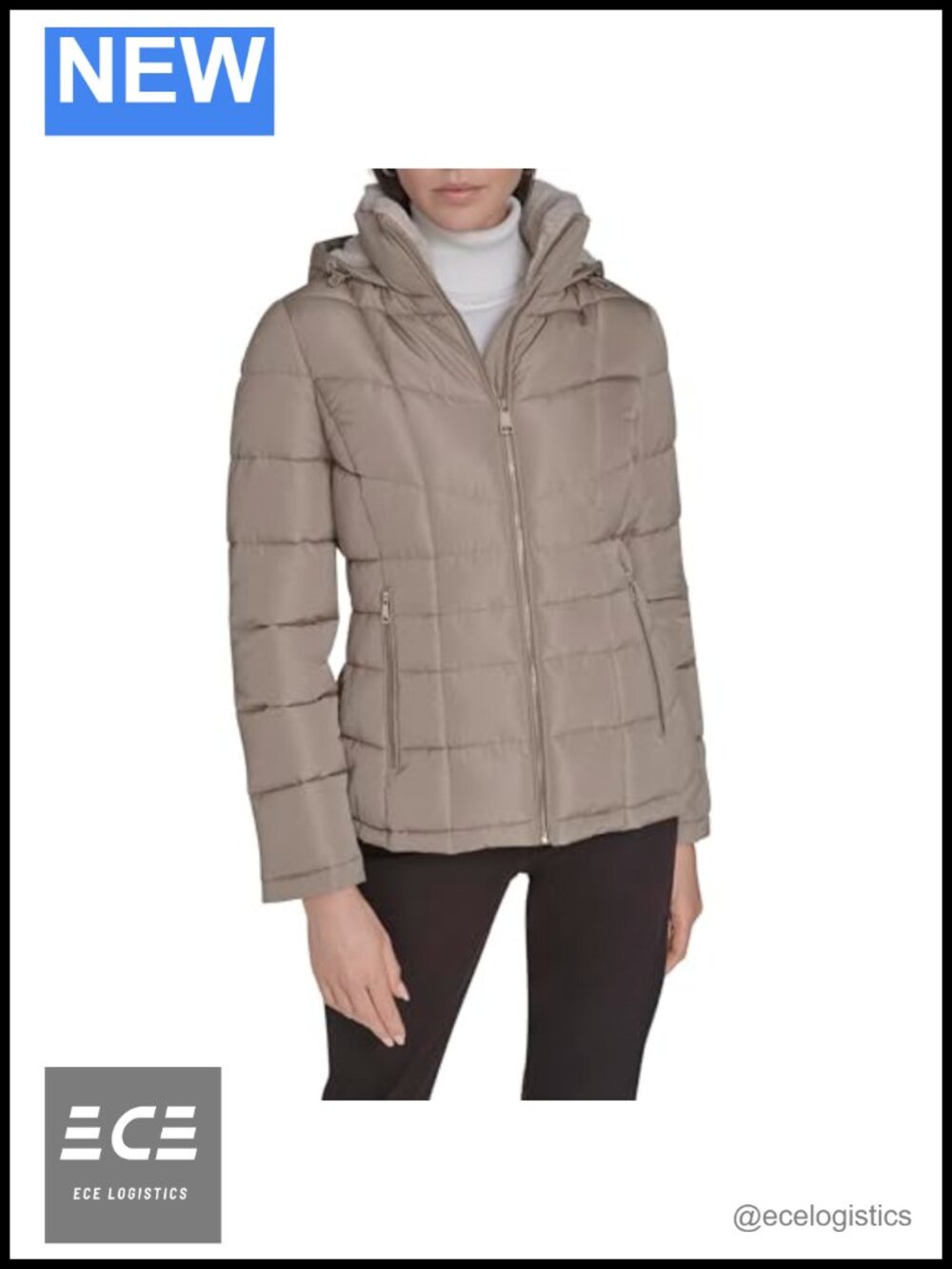 Calvin Klein Women's Hooded Puffer Jacket - Lightweight Quilted Winter Coat